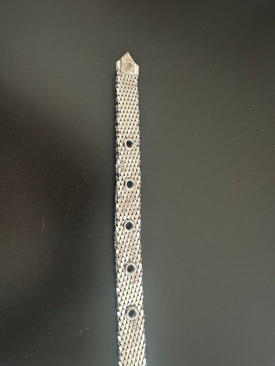 Vintage Whiting & Davis Silver Mesh Belt Disco Glam XS 24-28.5\